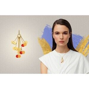 Bevza Kalyna Pendant 14K gold plated brass NIB ***